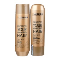 Набір Luxliss Keratin Smoothing Daily Care кератиновий шампунь та кондиціонер для щоденного використання 250+200 мл