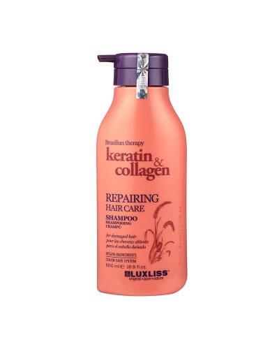 Відновлюючий шампунь з кератином та колагеном Luxliss Keratin & Collagen Repairing Hair Care Shampoo