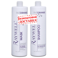 Набір Raywell No Orange шампунь та маска з синім пігментом для фарбованого волосся (RR487/RR489) 2х200 г (розлив)