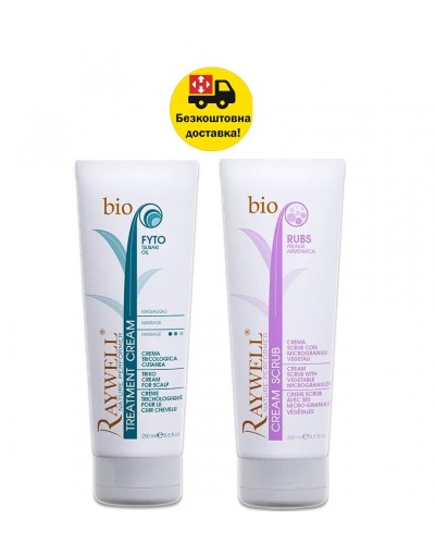 Набір для очищення шкіри голови Raywell Bio Rubs та Fyto Cream (2*250 мл)