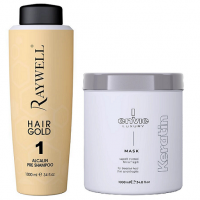 Набір для пошкодженого волосся Raywell Hair Gold та Envie Luxury Keratin 2*150 мл розлив