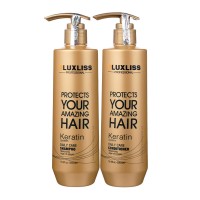 Набір Luxliss Keratin Smoothing Daily Care кератиновий шампунь та кондиціонер для щоденного використання 2x200 г (розлив)