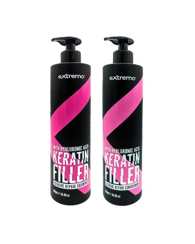 Набір Extremo Keratin Filler Repair шампунь та кондиціонер для відновлення волосся з кератином