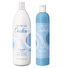 Набор для биозавивки с кератином Inebrya Fixing Solution With Keratin жидкость и фиксатор для волос 100/200 г (разлив)