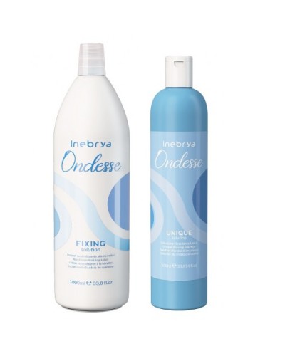 Набір для біозавивки з кератином Inebrya Fixing Solution With Keratin: рідина та фіксатор для тонкого та пошкодженого волосся, 100/200 г (розлив)