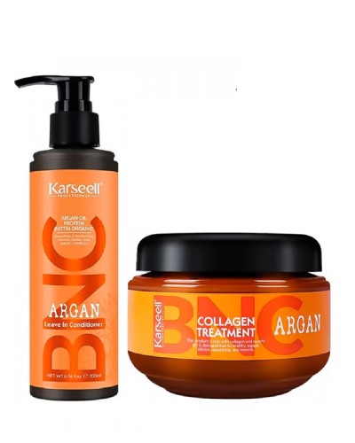 Набір Karseell BNC Argan DUO-2 колагенова маска і крем-кондиціонер для пошкодженого волосся, 550/200 мл