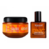 Набір Karseell BNC Argan DUO-1 колагенова маска і арганова олійка для пошкодженого волосся, 550/60 мл