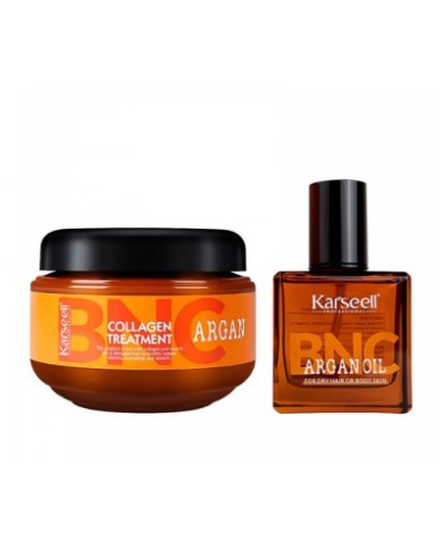 Набір Karseell BNC Argan DUO-1 колагенова маска і арганова олійка для пошкодженого волосся, 550/60 мл