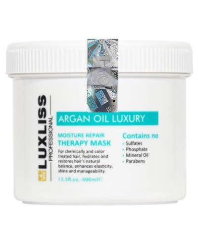 Зволожувальна маска з аргановою олією Luxliss Argan Oil Luxury Moisture Repair Therapy Mask Original для відновлення волосся 400 мл