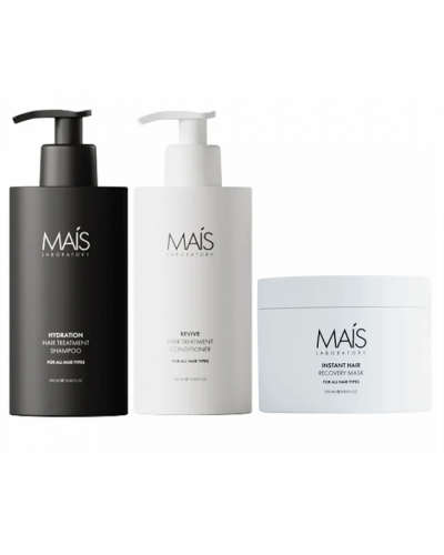  Набір Mais Hydration Hair Treatment TRIO шампунь, кондиціонер і маска для відновлення пошкодженого волосся 2х300+250 мл