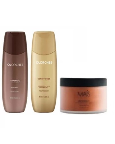 Набір Olorchee Moisture Care шампунь, кондиціонер та Mais Deep маска для живлення та зволоження сухого волосся, 2×300/250 мл