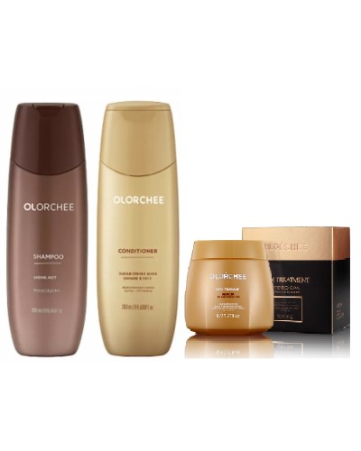 Набір Olorchee Moisture Hydro Spa Care шампунь, кондиціонер та маска для живлення та зволоження сухого волосся, 2×300/500 мл