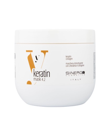 Інтенсивна живильна маска Y4.2 Sinergy Mask з кератином та колагеном для миттєвого відновлення волосся, 500 мл