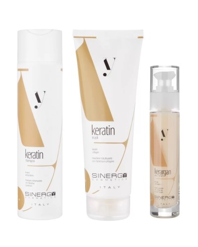 Набір Sinergy Y4 шампунь, маска та сироватка для пошкодженого волосся з кератином, 250/250/50 мл