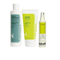  Набір для жирної шкіри голови, зволоження сухого волосся VITAEL Dry Hair шампунь NORMALIZING, маска Hydrating, термозахист Ten In One 300/250/150 мл