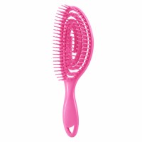 Щітка масажна, гребінець для волосся Beauty Tools спіраль скелетна овальна продувна (рожева)