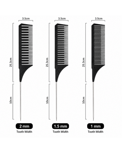 Професійний набір гребінців для мелірування та фарбування MY Cosmetics Comb Black, 3 шт
