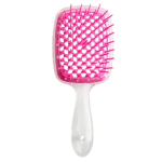 Щетка для волос Hollow Comb Superbrush, прозрачная ручка, розовая