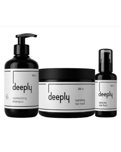 Набір Deeply TRIO для жирної шкіри голови та сухого волосся шампунь, маска, флюид 250/300/100 мл