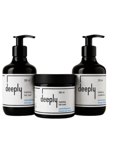 Набір Deeply Hydrating TRIO шампунь+маска+кондиціонер для зволоження волосся, 2х250/300 мл