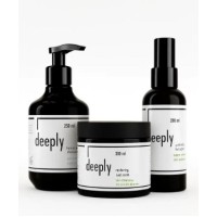 Набір deeply для інтенсивного зволоження сухого пошкодженого волосся шампунь hydrating, маска restoring та спрей 10 у 1, 300/250/200 мл