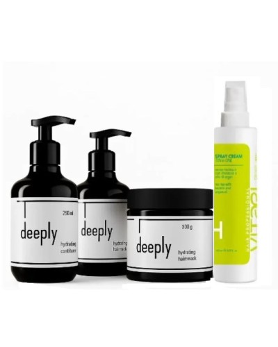 Набір deeply hydrating QUAD шампунь, кондиціонер, маска, спрей Vitael для живлення та зволоження волосся 2х250/300/150 мл