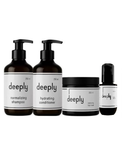 Набір Deeply Balance Control QUAD для жирної шкіри голови та сухого волосся шампунь, маска, кондиционер, флюїд 2х250/300/100 мл