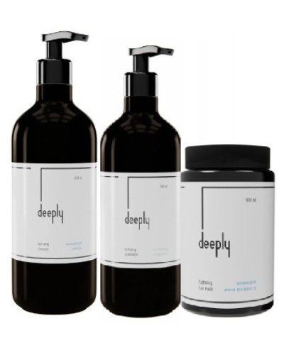 Набір Deeply Hydrating TRIO шампунь+маска+кондиціонер для зволоження волосся, 3х1000 мл