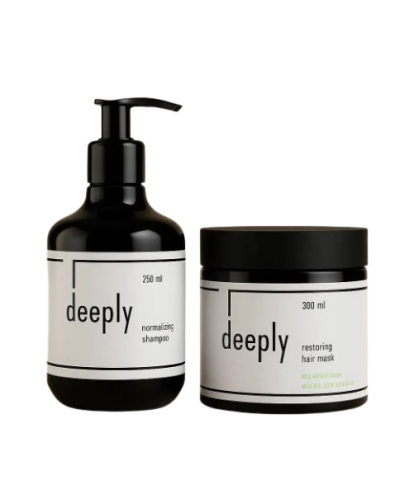Набір deeply DUO шампунь normalizing та маска restoring для жирного волосся та шкіри голови 300/250 мл