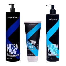 Набір Extremo Nutra Shine шампунь, кондиціонер, крем для делікатного очищення та живлення волоося 500/500/200 мл