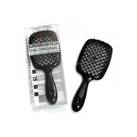 Janeke Продувная широкая расческа для укладки волос и сушки феном Superbrush Plus Hollow Comb черная ручка