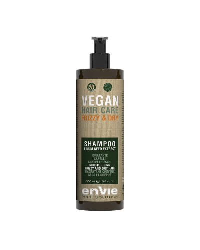 Зволожуючий шампунь Envie Vegan Frizzy and Dry Shampoo Linum Seed Extract для сухого і кучерявого волосся з екстрактом льону , 500 мл 