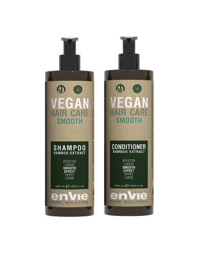 Розгладжуючий набір Envie Vegan Smooth Bamboo Extract шампунь та кондиціонер для волосся з екстрактом бамбука 2х250 розлив