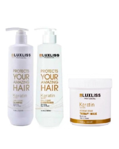 Серія Luxliss keratin smoothing Daily care (шампунь 500 мл, кондиціонер 500 мл, маска 400 мл) 