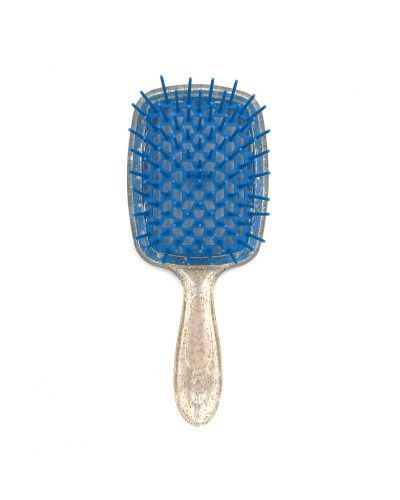 Janeke Продувний гребінець для укладання та сушіння феном Superbrush Plus Hollow Comb прозора з блискітками ручка