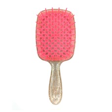 Janeke Продувний гребінець для укладання та сушіння феном Superbrush Plus Hollow Comb прозора з блискітками ручка