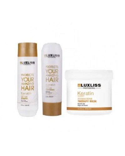 Набір Luxliss keratin smoothing Daily care (шампунь 250 мл, кондиціонер 200 мл, маска 400 мл) 