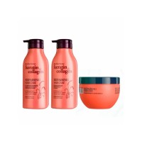 Серія відновлення Luxliss Brazilian Therapy Repairing Keratin&Collagen шампунь 500 мл, кондиціонер 500 мл, маска 250 мл 