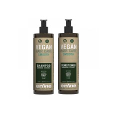 Розгладжуючий набір Envie Vegan Smooth Bamboo Extract шампунь та кондиціонер для волосся з екстрактом бамбука 2х500 мл (заводські)