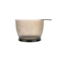 Миска Beauty Tools для фарби та кератину, кругла, прозора, з гумовим дном, 320 мл, чорна