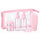 Дорожный набор емкостей для косметики Beauty Tools 9 предметов в прозрачной косметичке, розовый