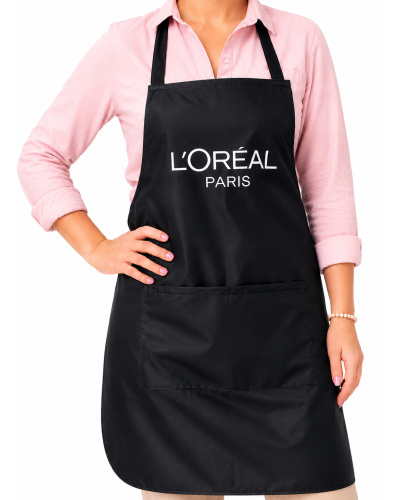 Фартук парикмахера водоотталкивающий с нагрудными карманами, Loreal, черный