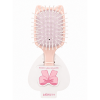 Масажна дитяча щітка для волосся MyCosmetics з вушками 15 см, пудрова