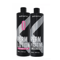 Набор для биозавивки Extremo Perm (Lotion 0 + Fixative) жидкость и фиксатор для натуральных и жестких густых волос, 150+300 мл (разлив)
