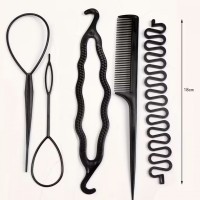 Набір Hair Styling Set для створення зачісок та плетіння волосся, 6 в 1 