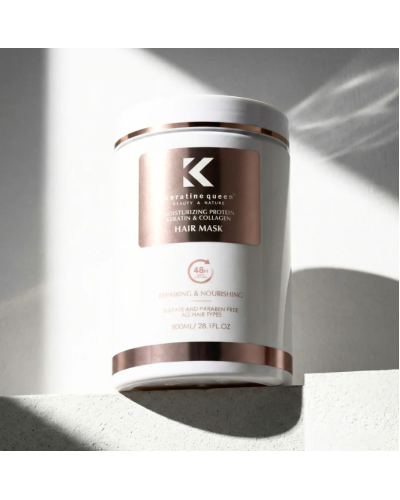 Набор Keratine Queen Duo Collagen шампунь и маска для увлажнения и восстановления поврежденных волос, 750/800 мл
