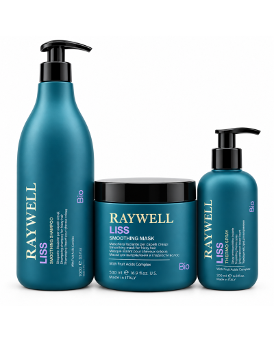 Набор Raywell B.io LISS Smoothing TRIO шампунь, маска и крем для разглаживания пушистых волос, 1000+500+200 мл