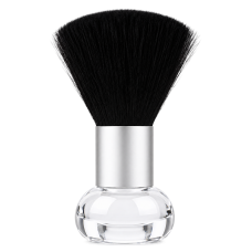 Щітка-змітка Beauty Tool волосся з шиї після стрижки для перукаря барбера прозоро синім тримачем, 10х5 см