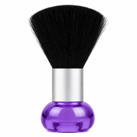 Щітка-змітка Beauty Tool волосся з шиї після стрижки для перукаря барбера прозоро синім тримачем, 10х5 см