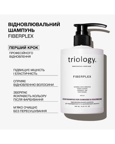 Восстанавливающий шампунь Fiberplex Triology для поврежденных и окрашенных волос, 500 мл